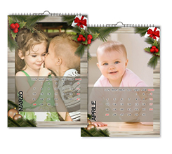 Calendario personalizzato mensile con grafica di Natale