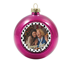 Pallina di natale in vetro con foto alberelli