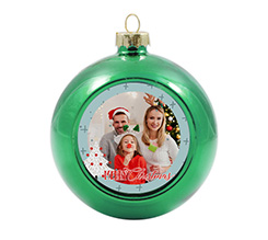 Pallina di natale in vetro con foto alberello