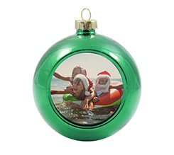 Palla di Natale in vetro colorato verde