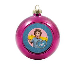 Palla di Natale vetro colorato Love jeans