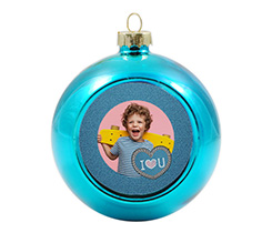 Pallina di natale in vetro con foto i love you