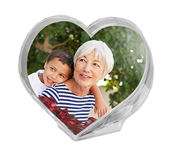 Palla di neve cuore con con foto come regalo per i nonni