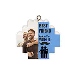 Pallina di natale in mattoncini con foto e grafica best friend