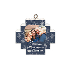 Pallina di natale in mattoncini con foto e grafica nonni da amare