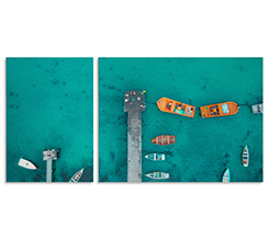 Ritratto panoramico di una bellissima inquadratura stampata su pannelli moderni