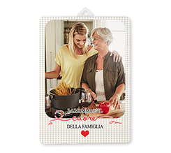 Pannello in legno verticale con foto e grafica Mamma il Cuore della Famiglia