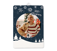 Pannello in legno verticale con foto grafica Fiocchi di Neve