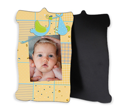 Pergamena in masonite con grafica nascita e foto