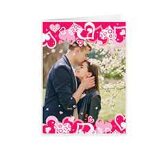 Biglietto auguri pieghevole con foto con grafica S. valentino con foto