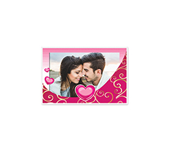 Biglietti auguri con grafica romantica a cuori e foto