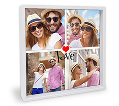 Plexiglass con cornice grafica 4 riquadri love