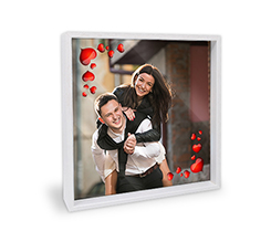 Plexiglass con cornice grafica cuori con foto