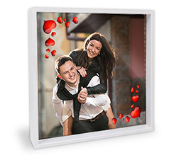 Plexiglass con cornice grafica cuori con foto