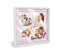 Plexiglass con cornice collage di foto e grafica love mum