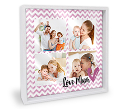 Plexiglass con cornice collage di foto e grafica love mum