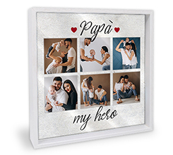 Plexiglass con cornice grafica collage per papà