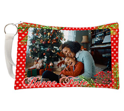 Pochette con grafica bacche natalizie