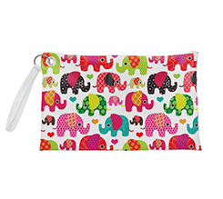 Pochette con grafica elefanti colorati