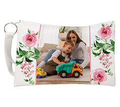 Pochette con foto e grafica flowers