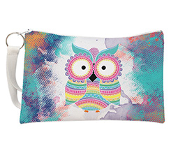 Pochette con grafica gufo colorato