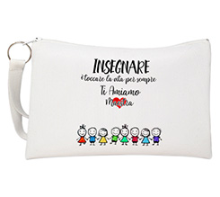 Pochette con foto personalizzata con grafica insegnare