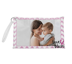 Pochette in tessuto personalizzata con foto e grafica love mum