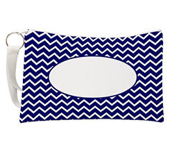 Pochette con grafica zig zag blu