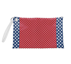 Pochette con grafica pois bianchi