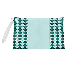 Pochette con grafica rombi verdi