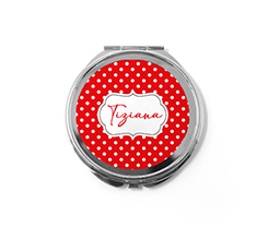 Lo specchietto da personalizzare con pois e nome