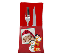 Portaposate in stoffa pinguino e pupazzo di neve