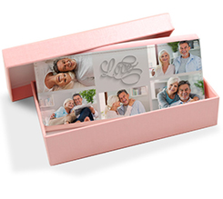 Portafoglio donna in pelle colorato Love collage