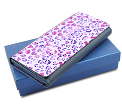 Portafoglio donna in pelle colorato Texture maculata