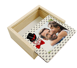 Scatola portaoggetti in legno con immagine e grafica Miglior Papà
