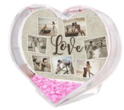 palla di neve cuore grafica crazy collage