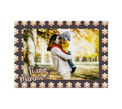 Foto puzzle con grafica floreale e dedica per la mamma