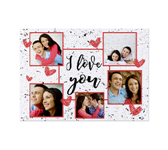 Puzzle A3 con collage di foto e grafica I love you