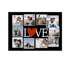 Foto collage su puzzle A3 con grafica per innamorati