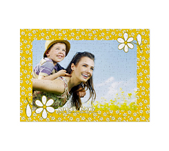 Puzzle A3 personalizzato con foto e con grafica margherite per la mamma