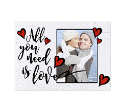 Puzzle A3 con foto e grafica Need love per innamorati