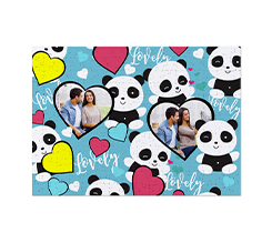 Puzzle A3 con panda stilizzati e cuori