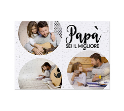 Puzzle A3 con foto e grafica Papà sei il migliore
