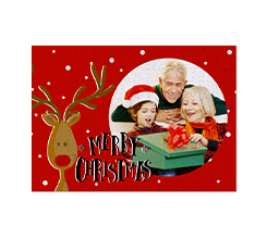 puzzle con foto e grafica con renna merry christmas