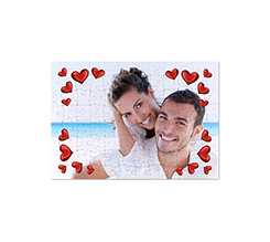 Puzzle formato A4 con Cuori rossi