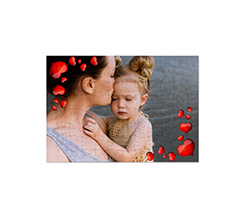 Puzzle formato A4 con cuori angolari