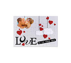 Puzzle formato A4 con nuvole e cuori