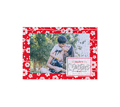 Puzzle formato A4 con grafica a fiorellini per la mamma