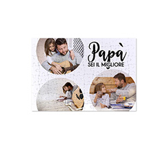 Puzzle formato A4 con grafica con cerchi e scritta