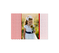 Puzzle formato A4 con grafica a pois rossi